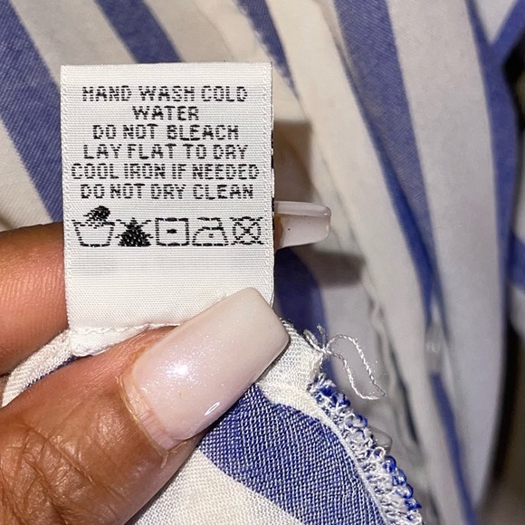 Velvet Heart Elisa Striped Roll Tab Sleeve Button Down Shirt Plus Size 3X - Picture 8 of 10